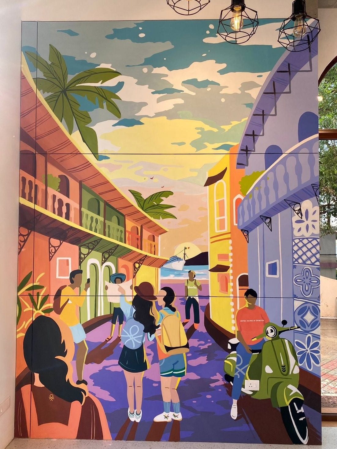 Hand-painted street-scene mural for United Colors of Benetton