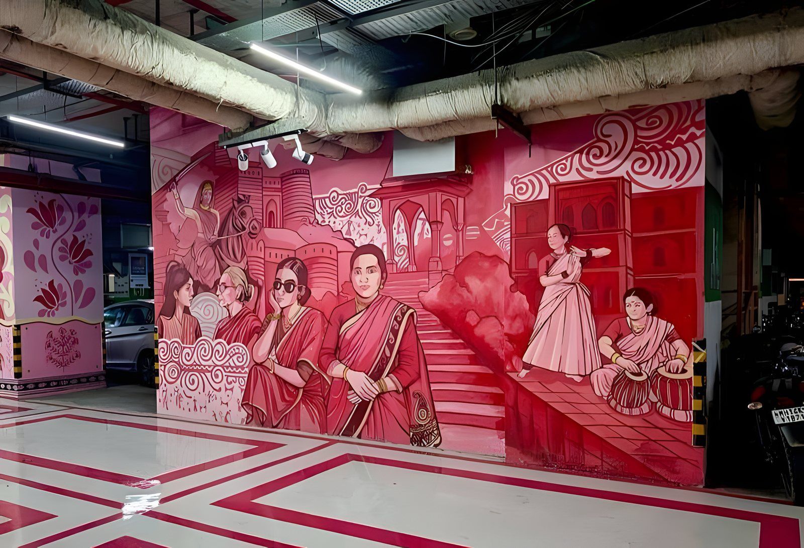Nexus Westend parking lot mural, Pune